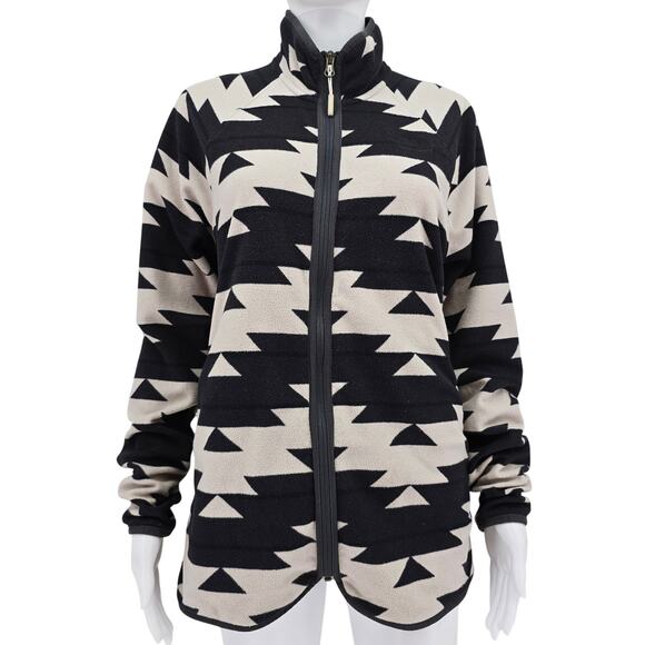 The North Face Women's Fleece Jacket Black White L - Picture 1 of 8